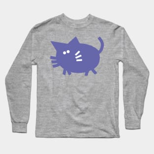 Mysterious Periwinkle Blue Chonk Kitty Cat Long Sleeve T-Shirt